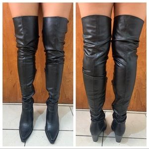 Jeffrey Campbell over the knee boots in Black